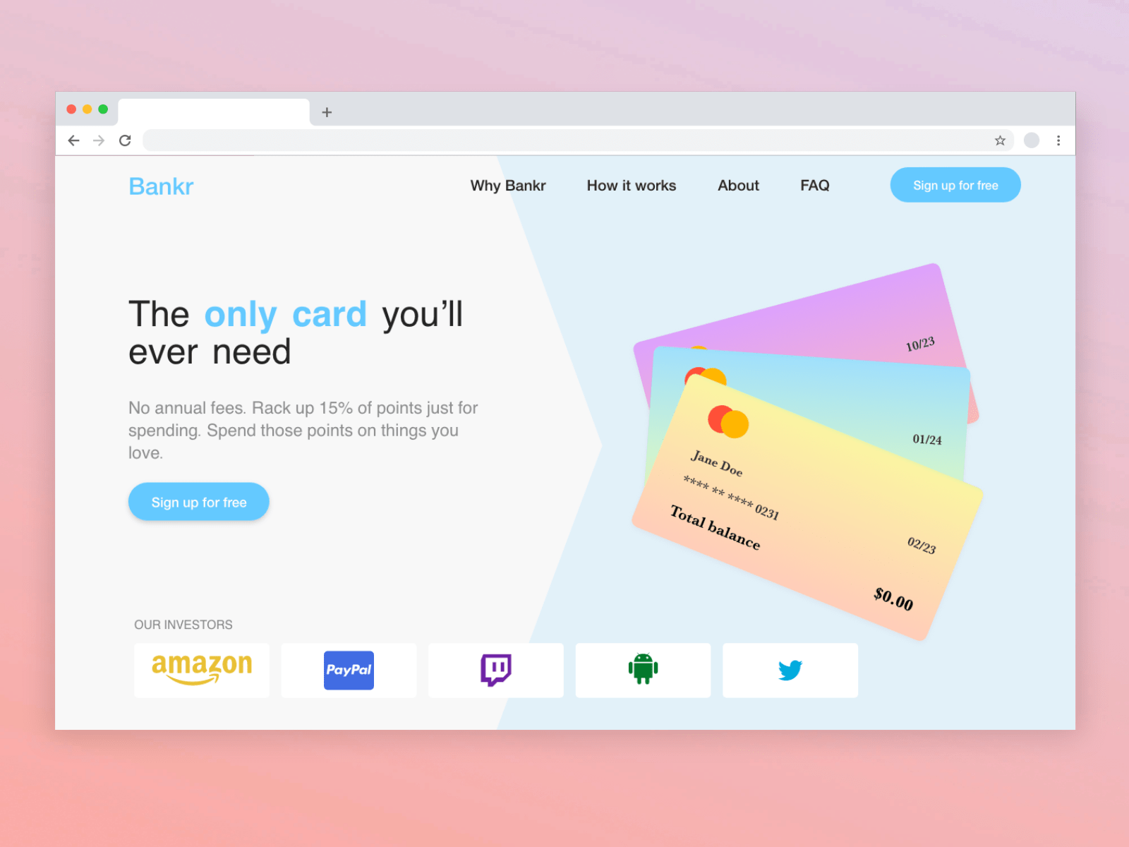 Credit card homepage main image